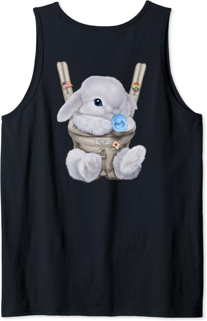 White Dwarf Rabbit in Baby Carrier with Pacifier Tank Top Amazon.co